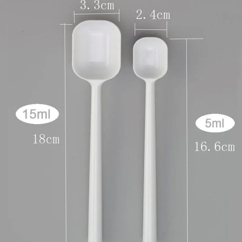 2Pcs/Set Food Grade Plastic Measurement Scoop Long-Handle Durable Measuring Spoon Kitchen Accessories 5ML And 15ML Calories