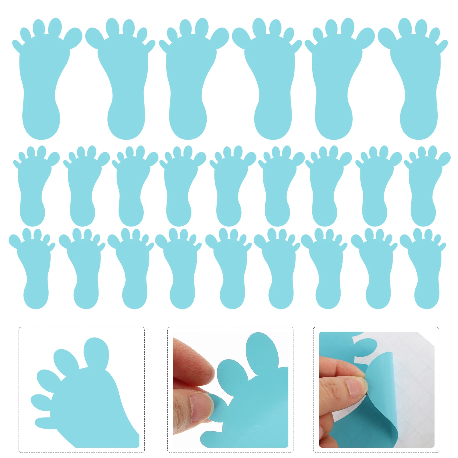 

24PC Small Feet Wall Stickers Adhesive Cartoon Home Decor Waterproof Removable Easy Apply Smooth Surface Tiles Metal Plastic
