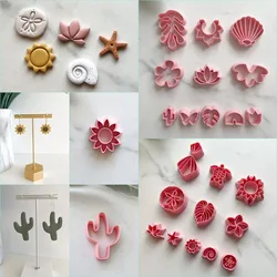 DIY Ocean Style Earring Jewelry Pendant Clay Molds Soft Pottery Earrings Polymer Clay Cutters Handmade Plant Earring Clay Tools