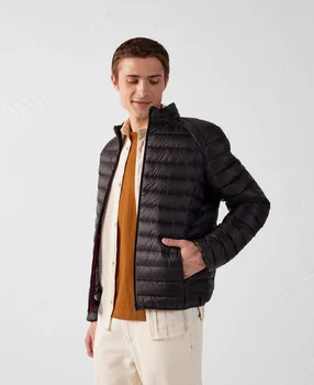 Spring Autumn Men Women Long sleeves Embroidery logo Zipper Front Going Out Light Thin Hooded Down Jacket Warm And Windproof 2