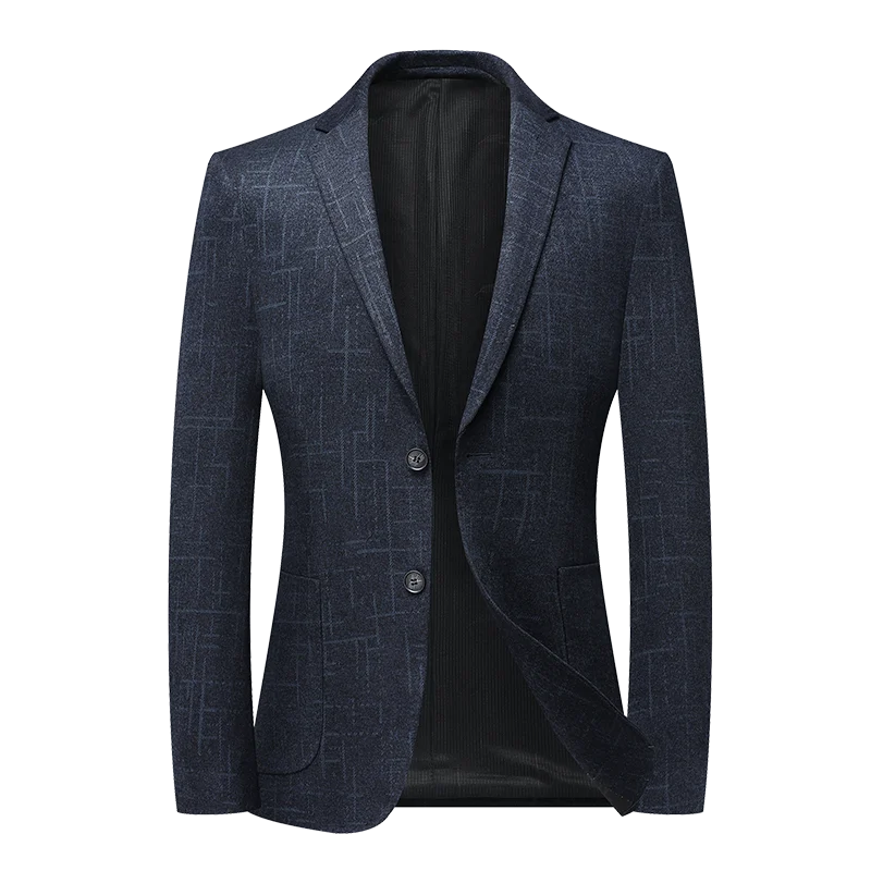 

Blazer's New Men's Fashionable Business Wedding Banquet Casual Hosting Dress Showcases High-end Middle-aged Stripes Blazer
