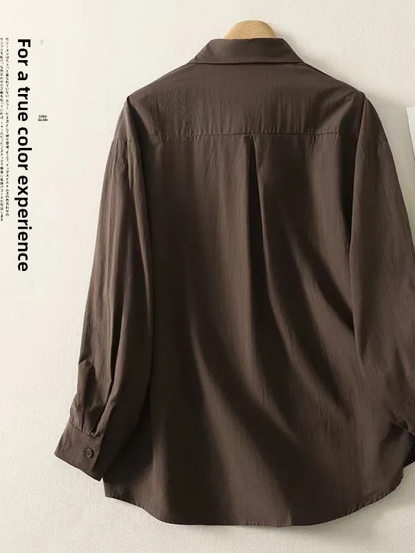 Damska kurtka w stylu retro, długa, luźna, codzienna, koreańska, jesienna, oddychająca, bawełniana, z kołnierzem.