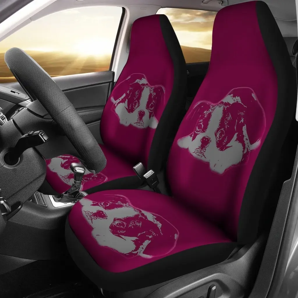 Amazing Boston Terrier Print Car Seat Covers Set 2 Pc, Car Accessories Seat Cover