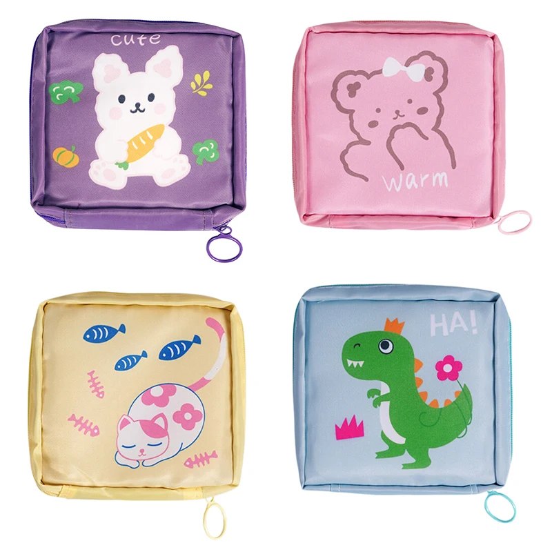 Female Tampon Napkin Organizer Portable Menstrual Cotton Pads Storage Bag Sanitary Napkin Zipper Pouch Small Coin Purse