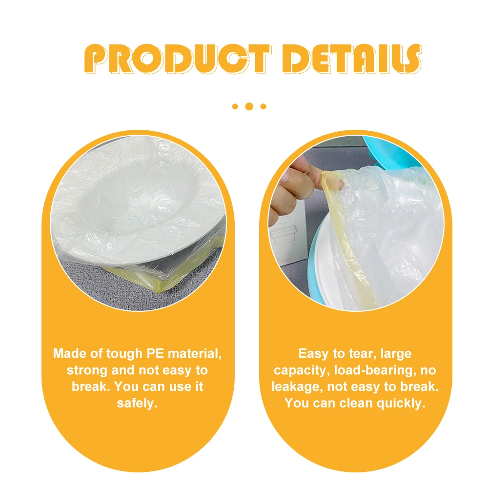 

100pcs Kids Toilet Cleaning Bag 45x25cm PE Potty Training Seat Bags Portable Drawstring Garbage Leak Proof Storage Potty