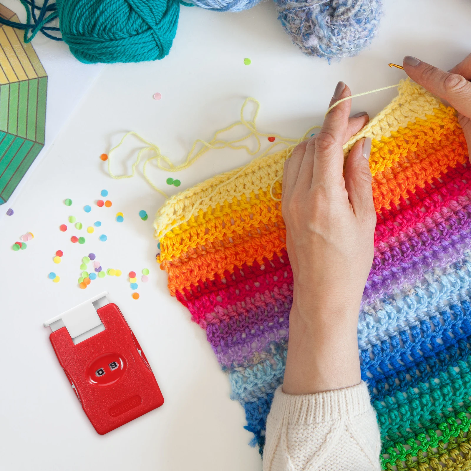 

2Pcs Crochet Row Counter Organized Regular Knitting Process Simplify Stitch Counter for Home Row Counters for Knitting