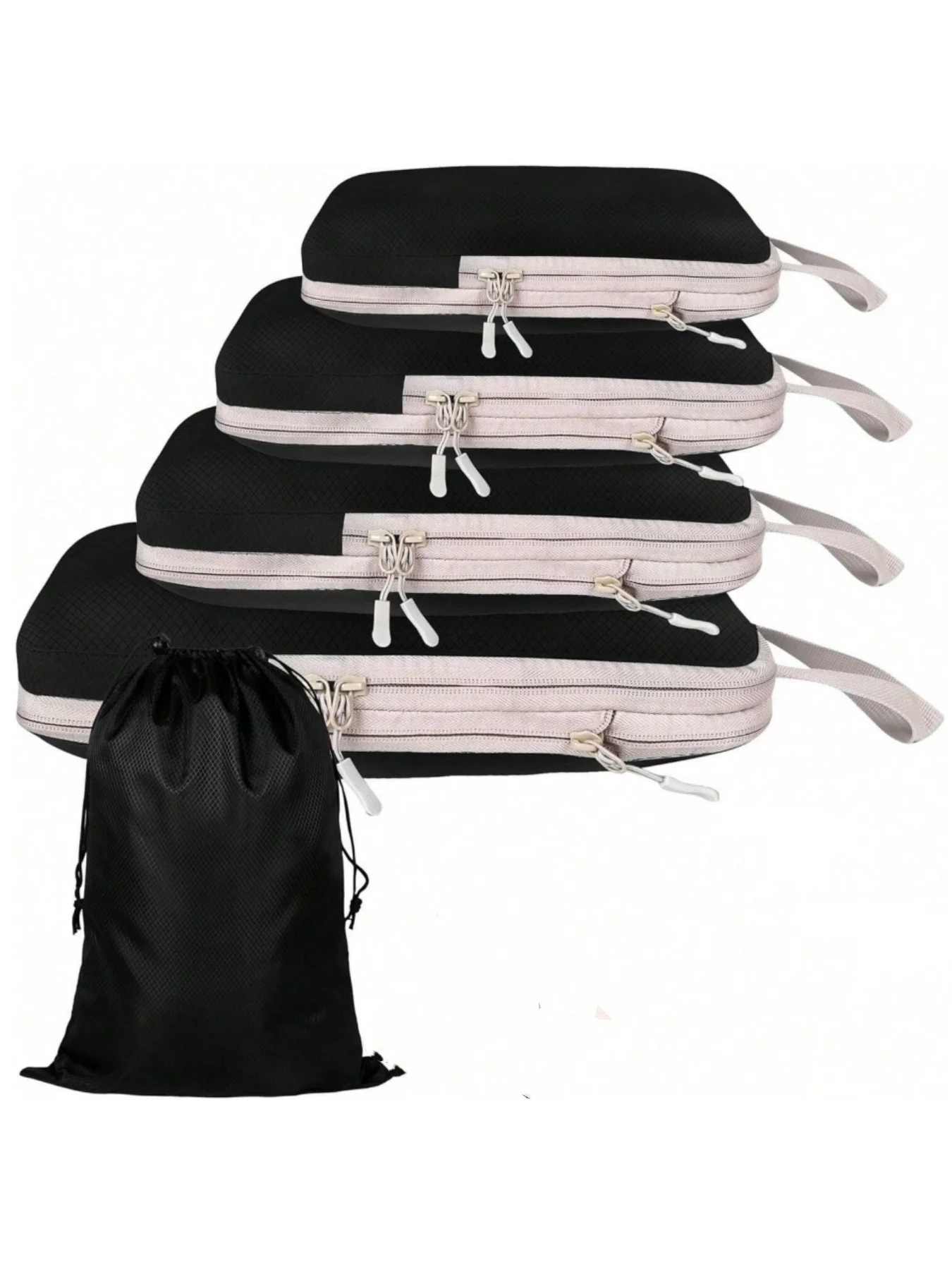 Set/6 Stück komprimierbare Verpackung Reise Aufbewahrungstasche Würfel wasserdichter Koffer Nylon tragbar mit Handtasche Gepäck Organizer Ryanai – Detail 14