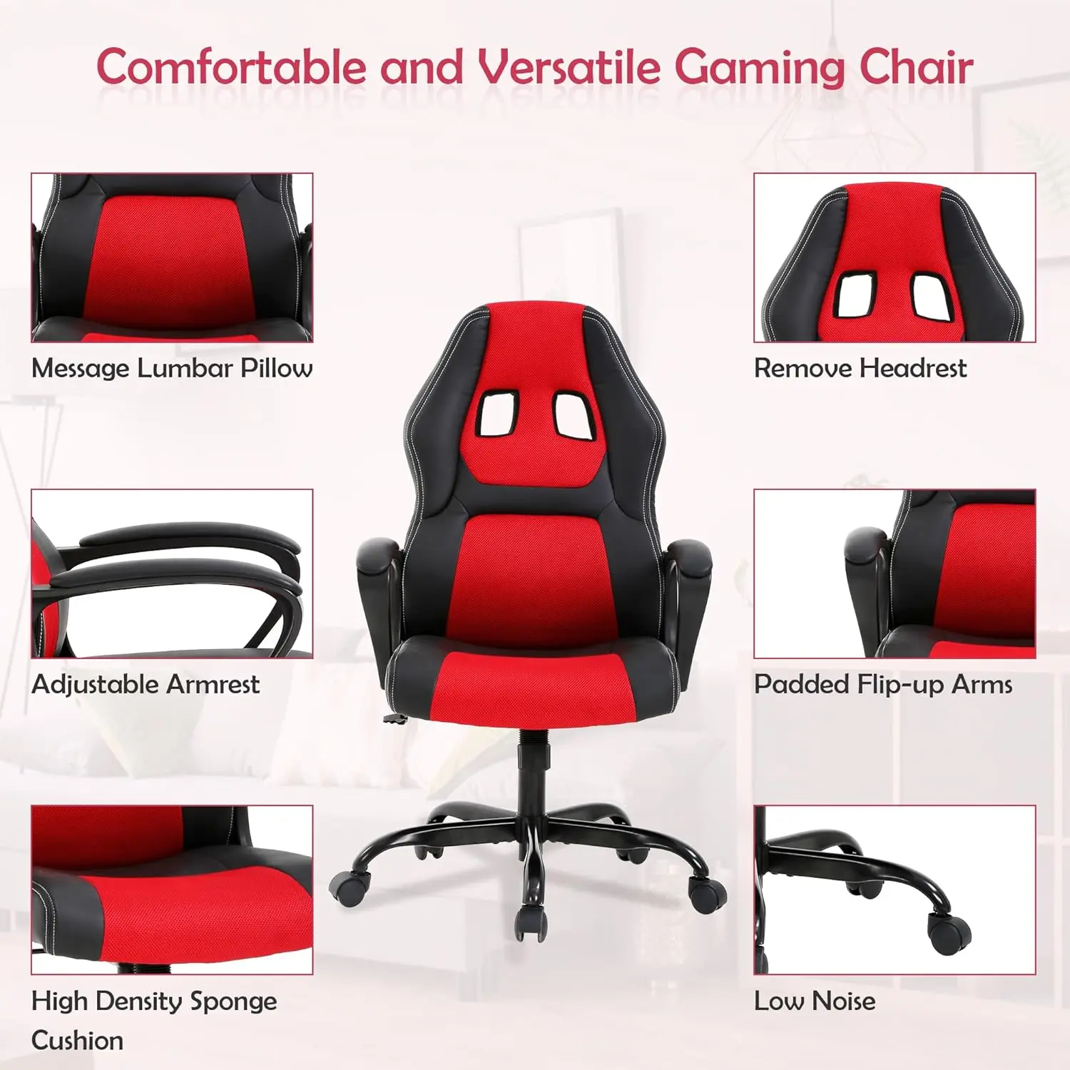 Cheap Gaming Chair Video Game Chair Ergonomic Computer Game Chair with Lumbar Support Adjustable Armrest High Back Racing Swivel