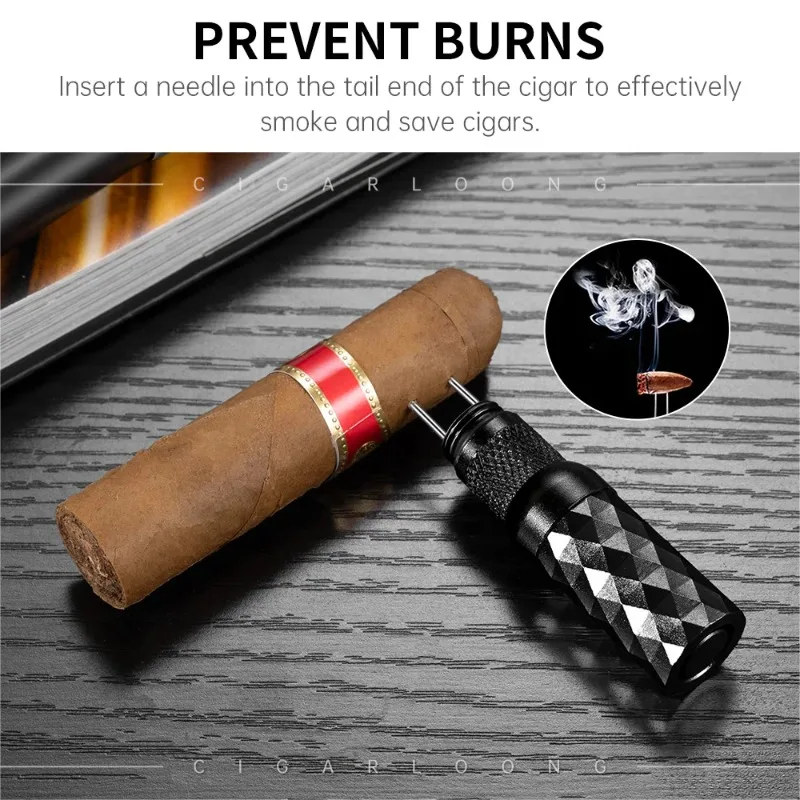 CIGARLOONG Portable 4 IN 1 Cigar Needle Drill Puncher Enhancer Draw Alloy Hole Sharp Blade Smoking Accessories Gift Box CR-24K1