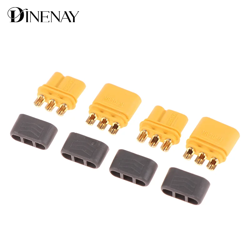 1 Pair MR30 Male Female Connector Plug With Sheath For RC Lipo Battery RC Multicopter Airplane