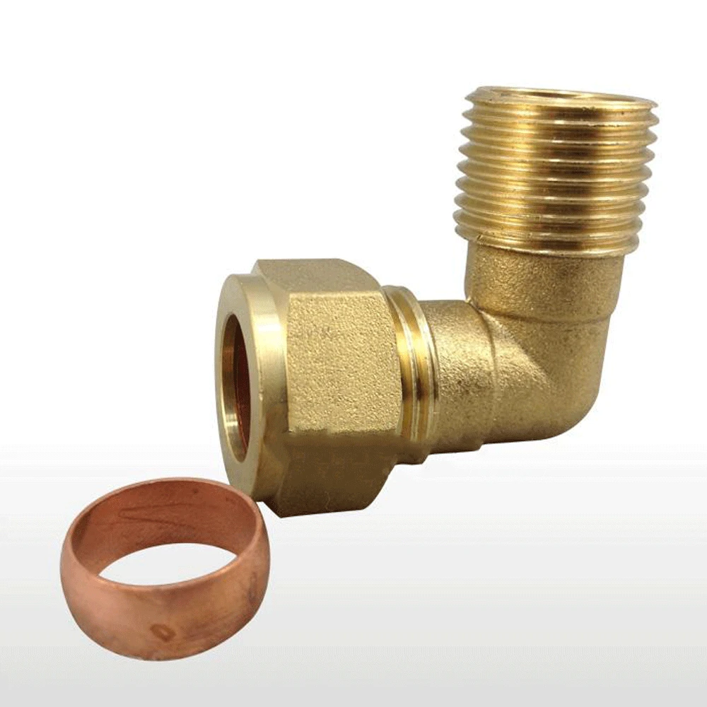 

Compression Fitting for 22mm Tube Brass Ferrule Union BSPP Male Thread Elbow Ferrule-type Compression Joint Water Gas Fuel