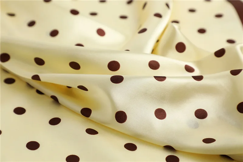 Polka Dot Kopftuch Seide Satin Hals Schal Für Frauen Drucken Hijab Schals Weibliche 90*90 cm Quadratische Tücher und Wraps Schals Für Dame – Detail 20