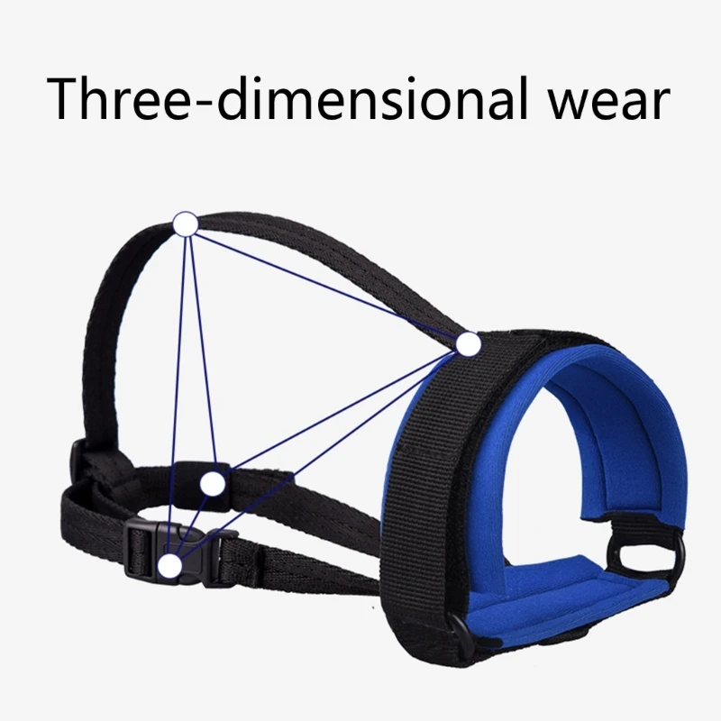 Nylon  Muzzle Guard Handmade Secure Training Cover for Aggressive Dogs Breathable Strap Stop Biting KXRE