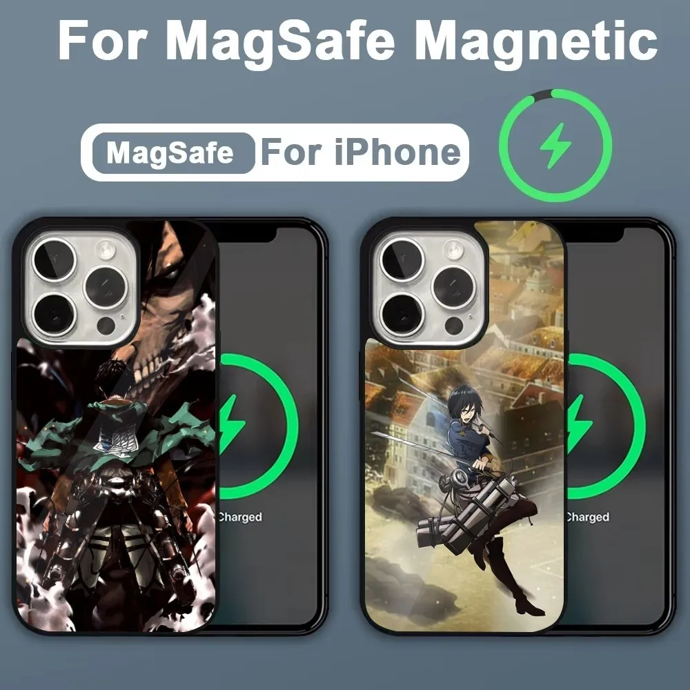 Attack on T-Titan Phone Case For iPhone 16,15,14,13,12,11,Plus,Pro,Max,Mini Magsafe Magnetic Wireless Charging