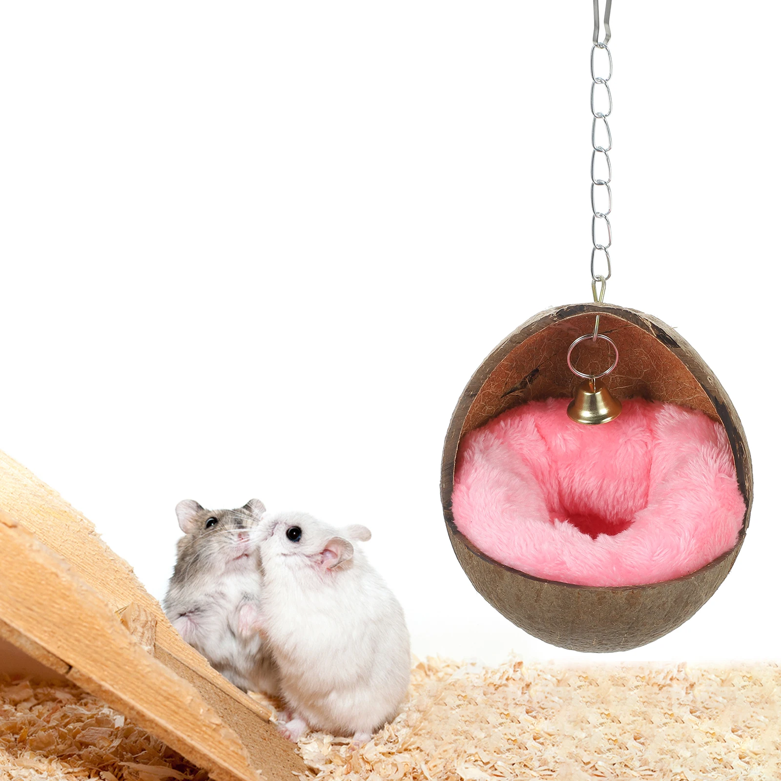 

Coconut for Hamster Shell Sleeping Nest Pet Bed Accessories Guinea Pig Hideout Bedding