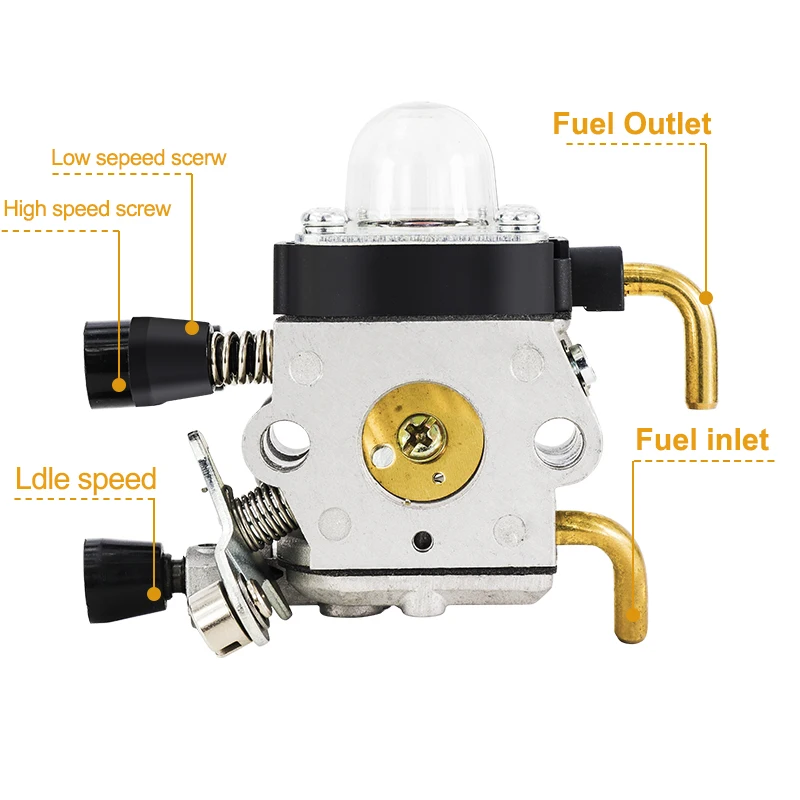 XCAN المكربن Carb ل STIHL FS38 FS45 FS46 FS55 FS74 FS75 FS76 FS80 FS85 سلسلة الانتهازي الاعشاب الآكل جزازة العشب قطع الغيار #4