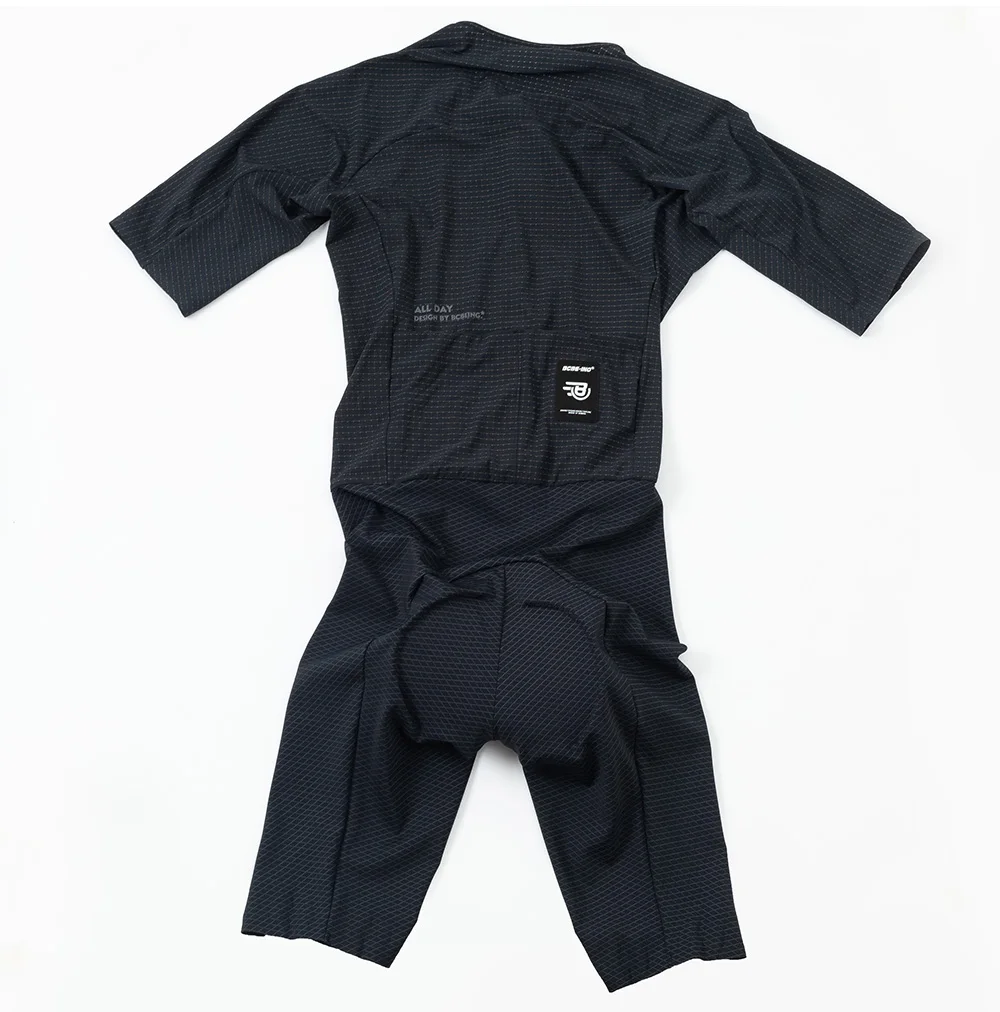 BCBE-ING Herren Aero Radsport-Skinsuit Sommer Kurzarm-Radanzug Leichter Atmungsaktiver Trainingsanzug mit YKK-Reißverschluss – Detail 18