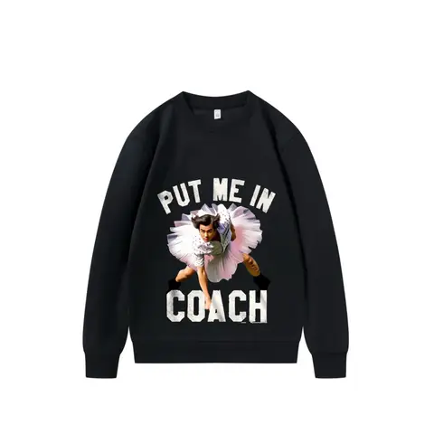 Sudadera para hombre Put Me In Coach Ballet jersey de cuello redondo ajuste cómodo ropa de estilo gótico Halloween en 2025