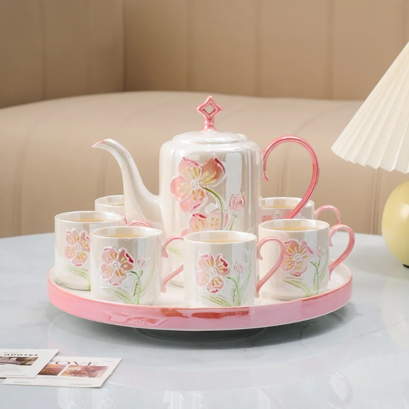 European light luxury high temperature resistant ceramic water set cup cup set tea set wedding gift for newcomers