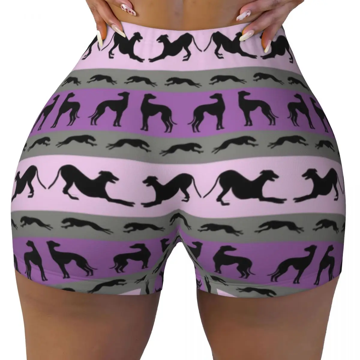 Custom Greyt Greyhound Puppy Gym Running Volleyball Shorts Women's Whippet Sighthound Dog Workout Yoga Shorts