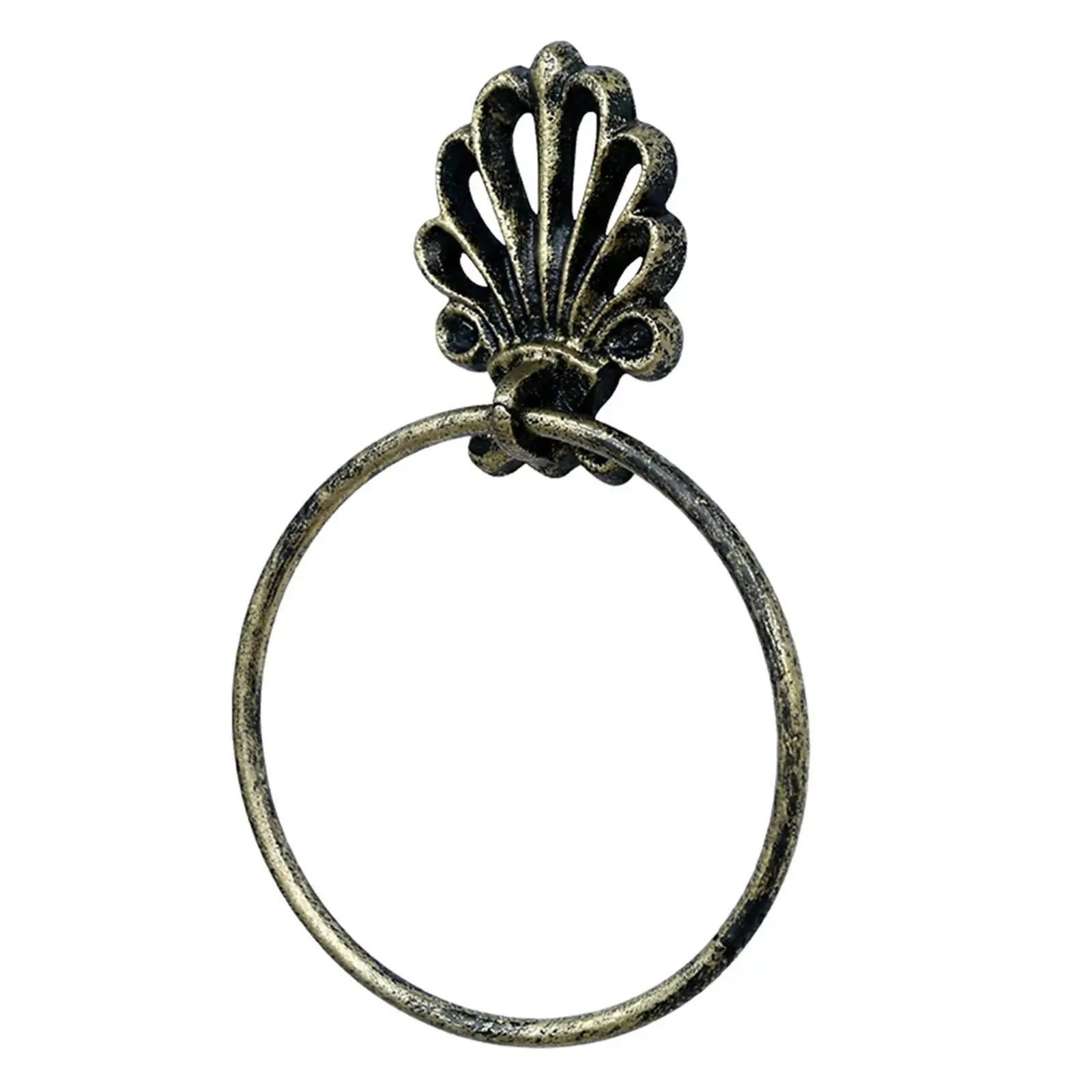 Vintage Cast Iron Towel Ring Wall Mounted Towel Hanger Antique Storage Rack for Bathroom Kitchen and Hotel Organization