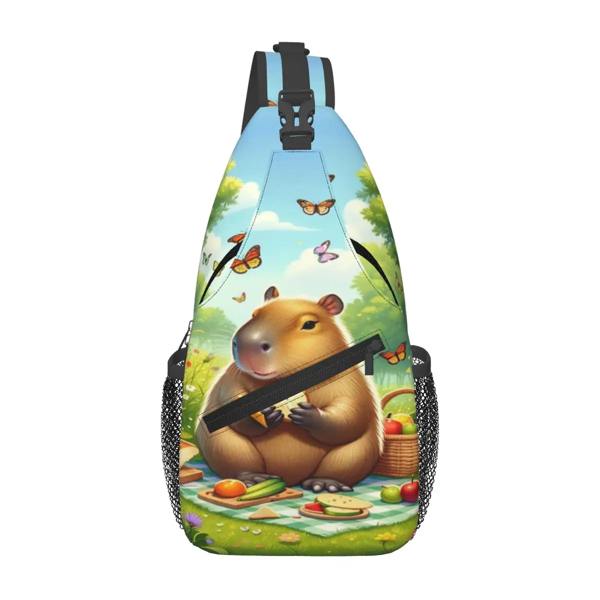 

Custom Capybara Backpack for Girls Boys For Traveling Hiking Bags Shoulder Crossbody Chest Backpack Sling Crossbody Backpack