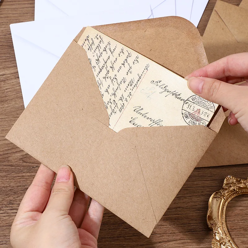 

50pcs 19X14cm Envelopes for Wedding Self-adhesive 120g Kraft Paper Invitation Small Business Stationery Supplies Storage Bag