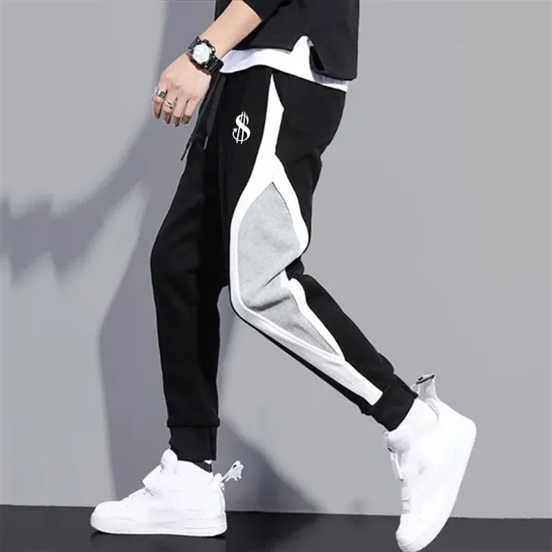 

Men's and Women's Casual Sweatpants Black and Gray Patchwork Color Casual Pants Sports Pants Jogging Fashion Design Print