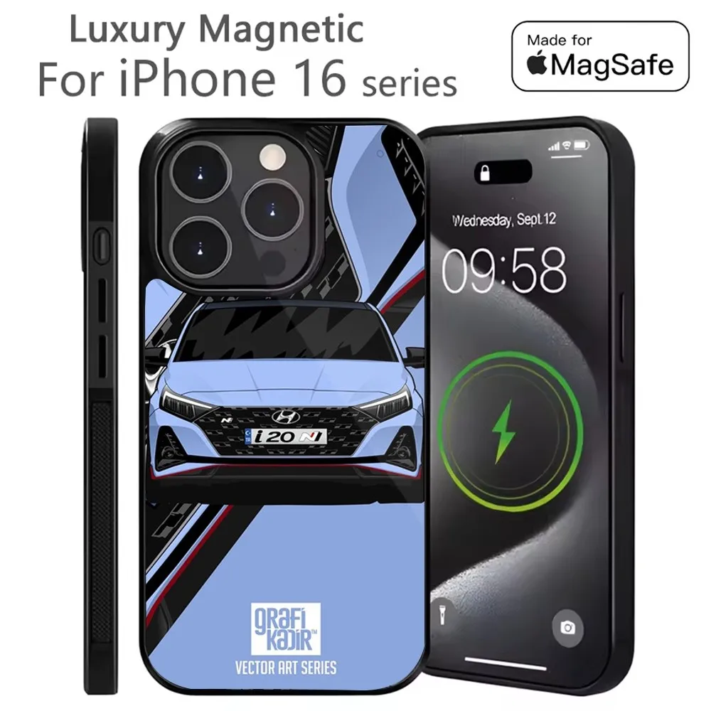 

I30 I20 Sport Car Phone Case For iPhone 16,15,14,13,12,11,Plus,Pro,Max Mini Magsafe Magnetic Wireless Charging