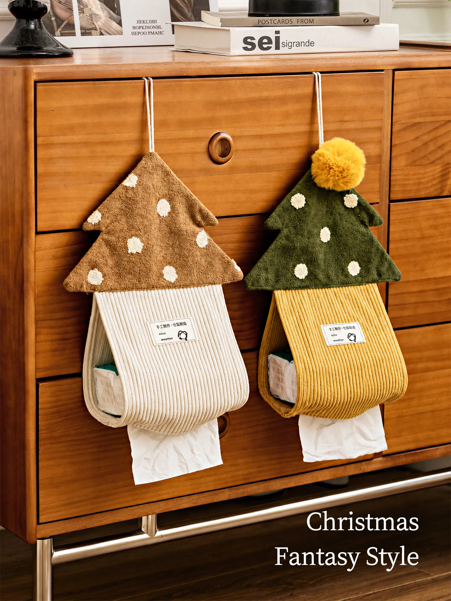 Cute Cartoon Tree Wall Mount Tissue Box Hanging Napkin Holder Car Home Decor Christmas