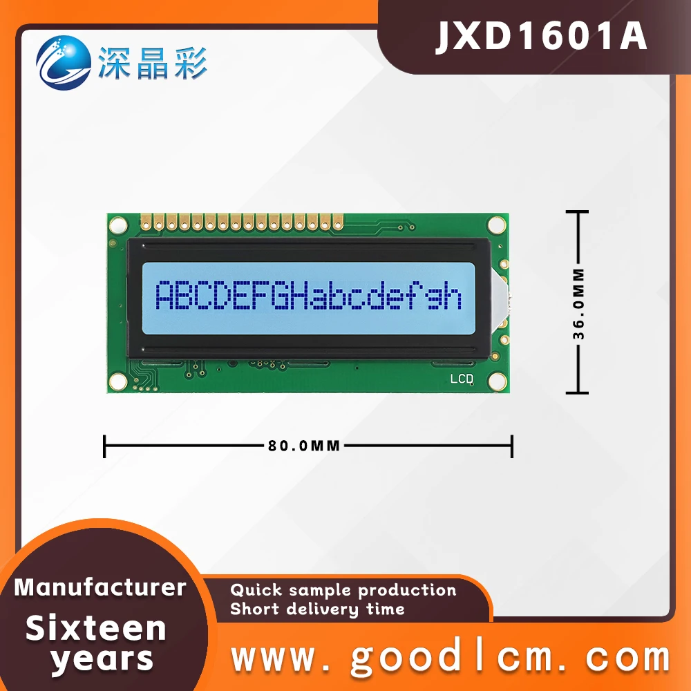 high standard character screen Russian language dot matrix LCD display screen JXD1601A STN Gray Positive LCM display module