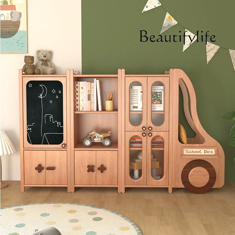 

12Reading area Bookcase Floor-to-ceiling solid wood storage cabinet Dust-proof car bookshelf Shelf