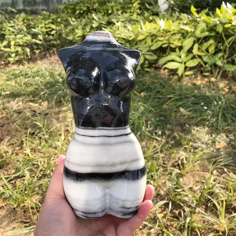 20CM Natural Taichi Stone Lady Body Carving Healing Crystal Statue Naked Art Stone Gemstone Collectible Gift 1pcs