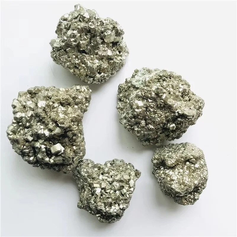 4pcs Natural Pyrite Crystal Cluster Stone Rock Mineral Sample energy Reiki Home Decoration Raw Crystals Mineral Decor Gifts