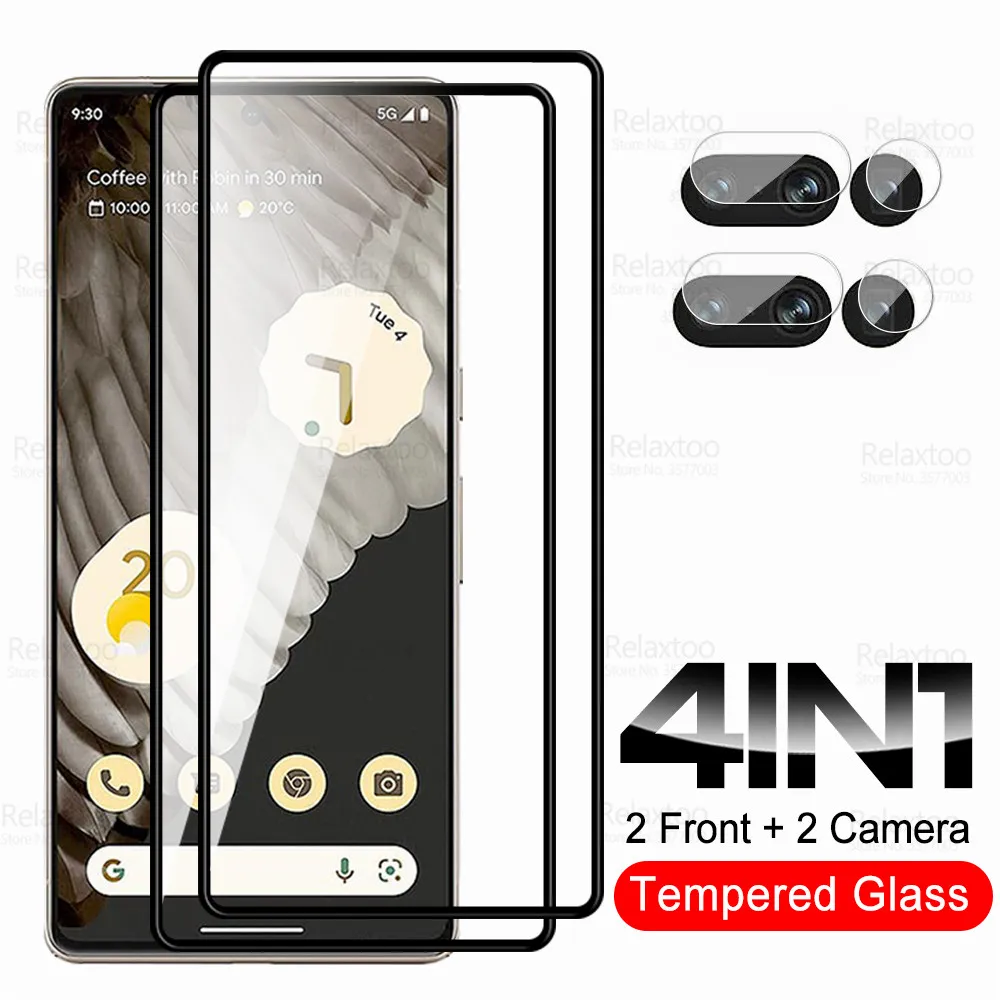 4In1 Camera Tempered Glass For Google Pixel 7 Pro Screen Protector Googl Pixel7 7Pro Pixel7Pro 5G 9D Cover Armor Protective Film