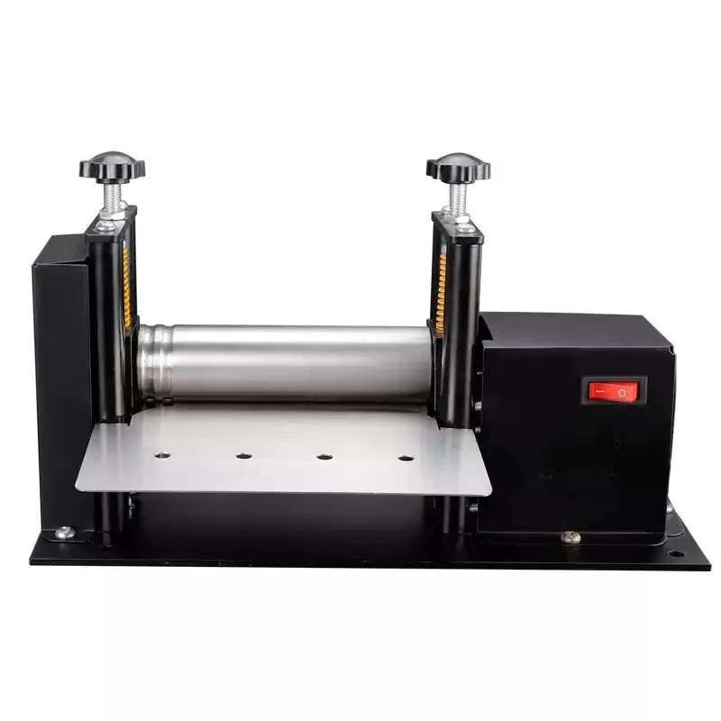 Electric hand crank small leather lifting machine Manual glue pulling shoulder strap tube leather pressing machine