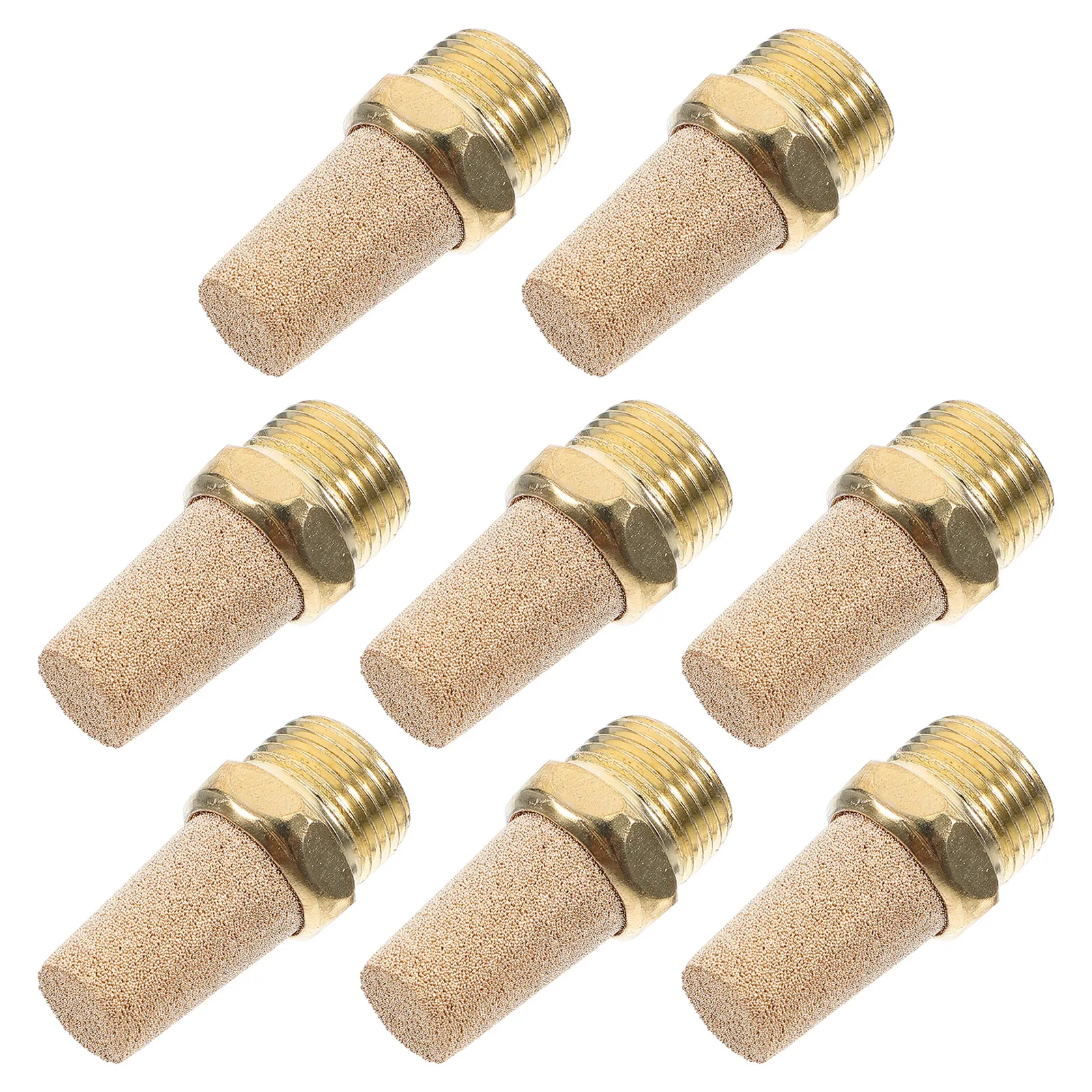 

8 Pcs Accessories Solenoid Valve Filter Muffler Copper Cylinder Threaded Valves