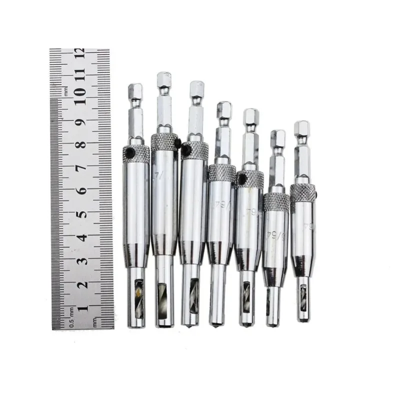 4/7-teiliges selbstzentrierendes HSS-Scharnierbohrer-Set – 5/64 Zoll 7/64 Zoll 9/64 Zoll 11/64 Zoll Drehbohrer zum Bohren von Türen, Schränken und Fenstern