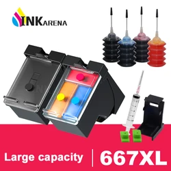 Substituição do cartucho recarregável remanufaturado para tinta HP Deskjet, 667, 667XL, 1275, 2374, 2375, 2376, 2775, 2776