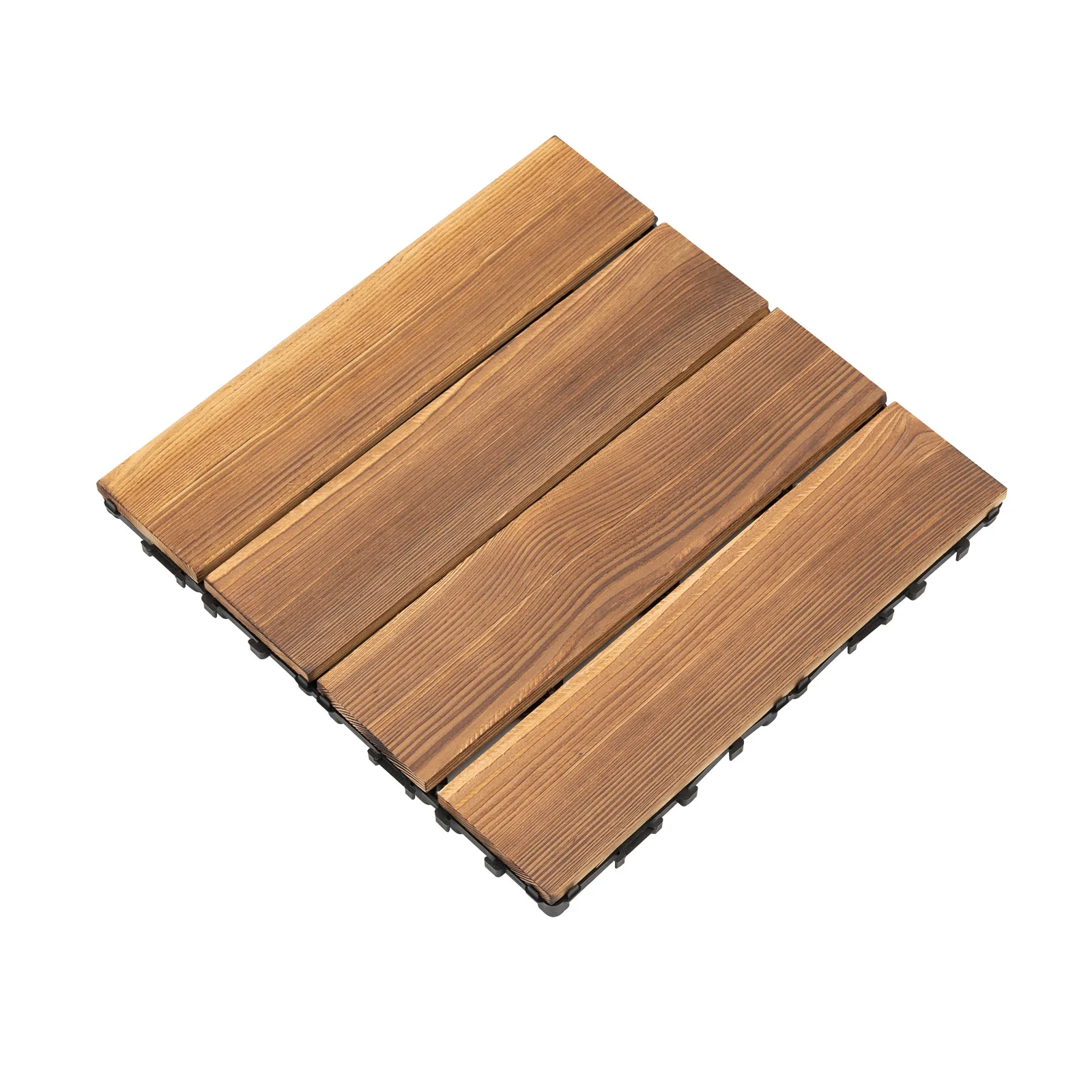 

36pcs 12''x12'' Brown Hardwood Interlocking Patio Deck Tiles Outdoor/Indoor Wood Interlocking Flooring Tiles Waterproof