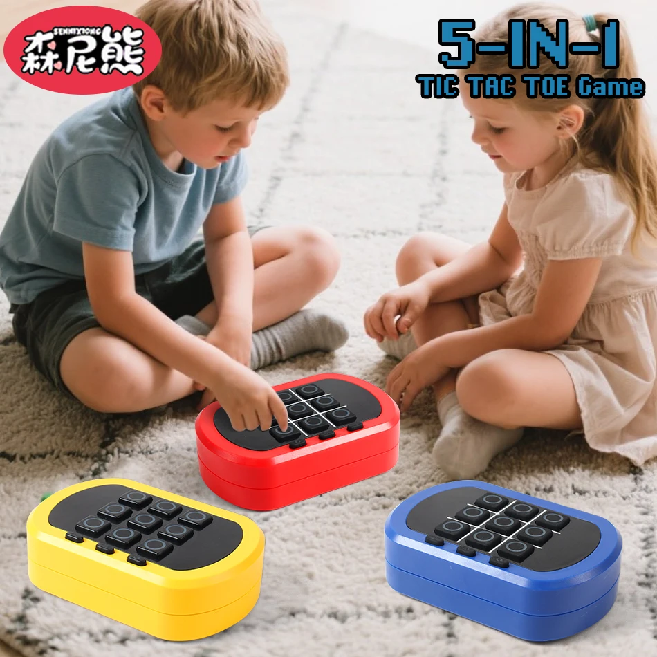 

SENNIXIONG 5IN1 Интерактивная настольная игра «Крик-нулик» Электронная шахматная доска-головоломка Боевая консоль Веселая игрушка для родителей и детей Праздничный подарок