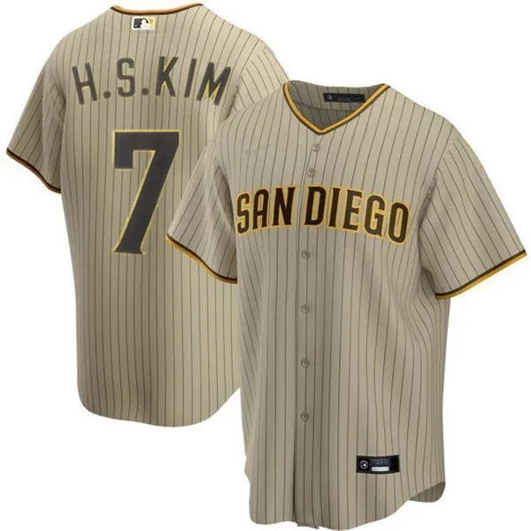 San Diego Padres Baseball League San Diego Priest 7# H.S.Kim Embroidered Uniform for Men