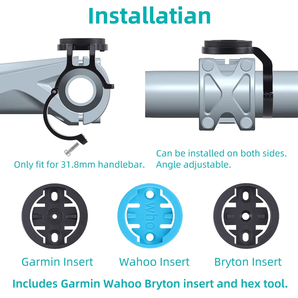 1-5 SZT. Uchwyt na komputer rowerowy do mostka kierownicy roweru górskiego, mocowanie do Garmin / Wahoo / Bryton / XOSS / IGPSPORT, podstawa do kodu rowerowego