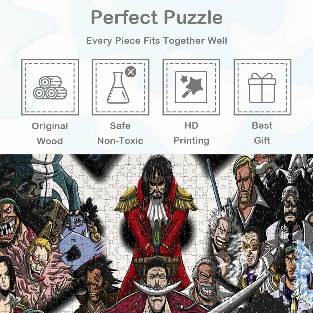Puzzle One Piece z Fajnymi Obrazkami, Klasyczne Anime, Postacie z Anime, Gry i Puzzle, Puzzle Rodzinne z Papieru w Stylu Japońskim Anime