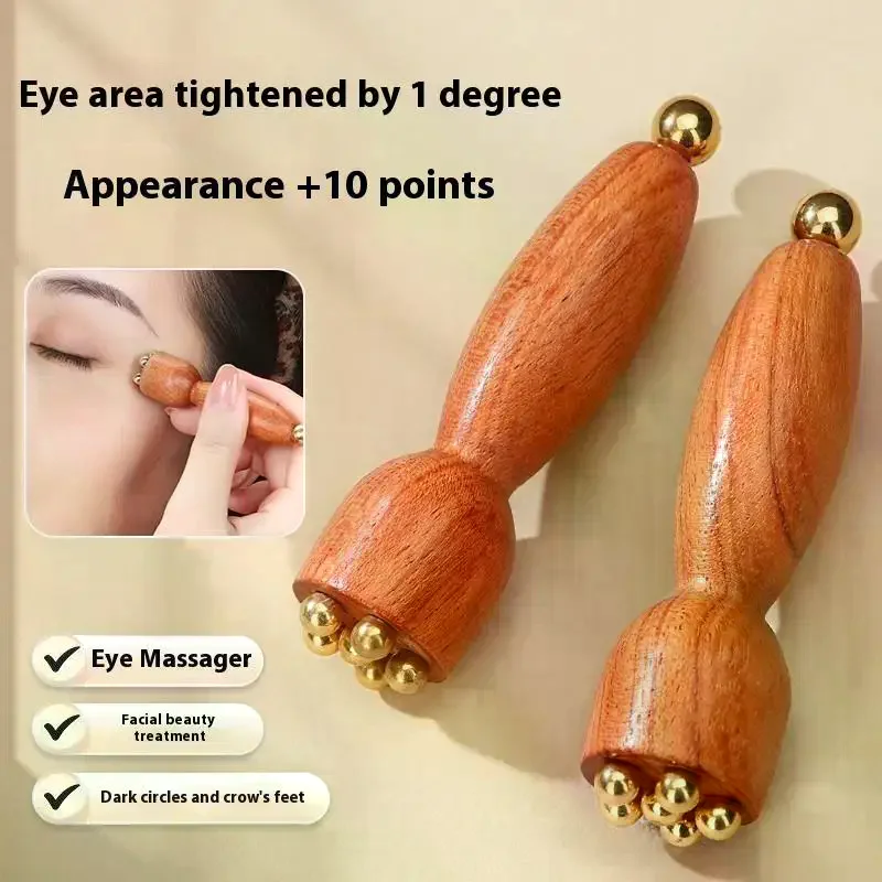 

Латунная массажная палочка для глаз лотоса, инструмент Гуа Ша для лица, ручной инструмент для релаксации глаз и точечного массажа меридианов