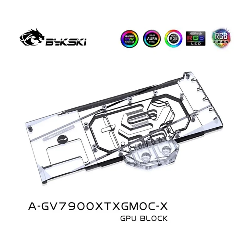 Bykski A-GV7900XTXGMOC-X Water Block Use for Gigabyte AMD Radeon RX 7900 XTX Gaming OC GPU Card /Copper Cooler Radiator RGB AURA