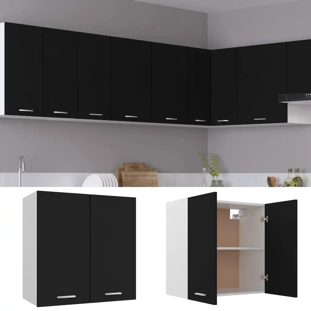 Black hanging cabinet 60x31x60 cm chglomerated