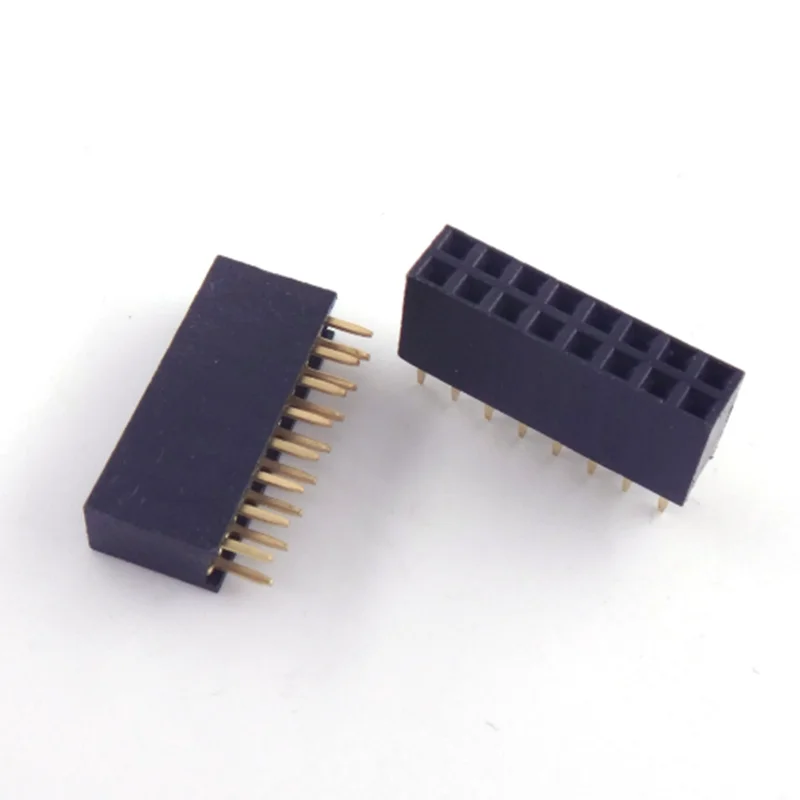 10pcs 2.54mm 2x2/3/4/5/6/8/10/12/16/20/40 Pin Stright Female Double Row Pin Header Strip Pcb Connector