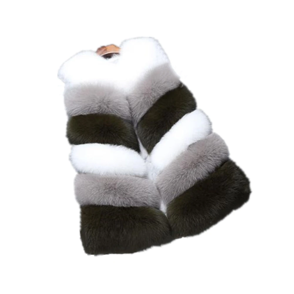 Lisa Colly Women's Faux Fur Vest Coat Jacket Winter Overcoat Outwear Warm Fur Vest for Cold Weather