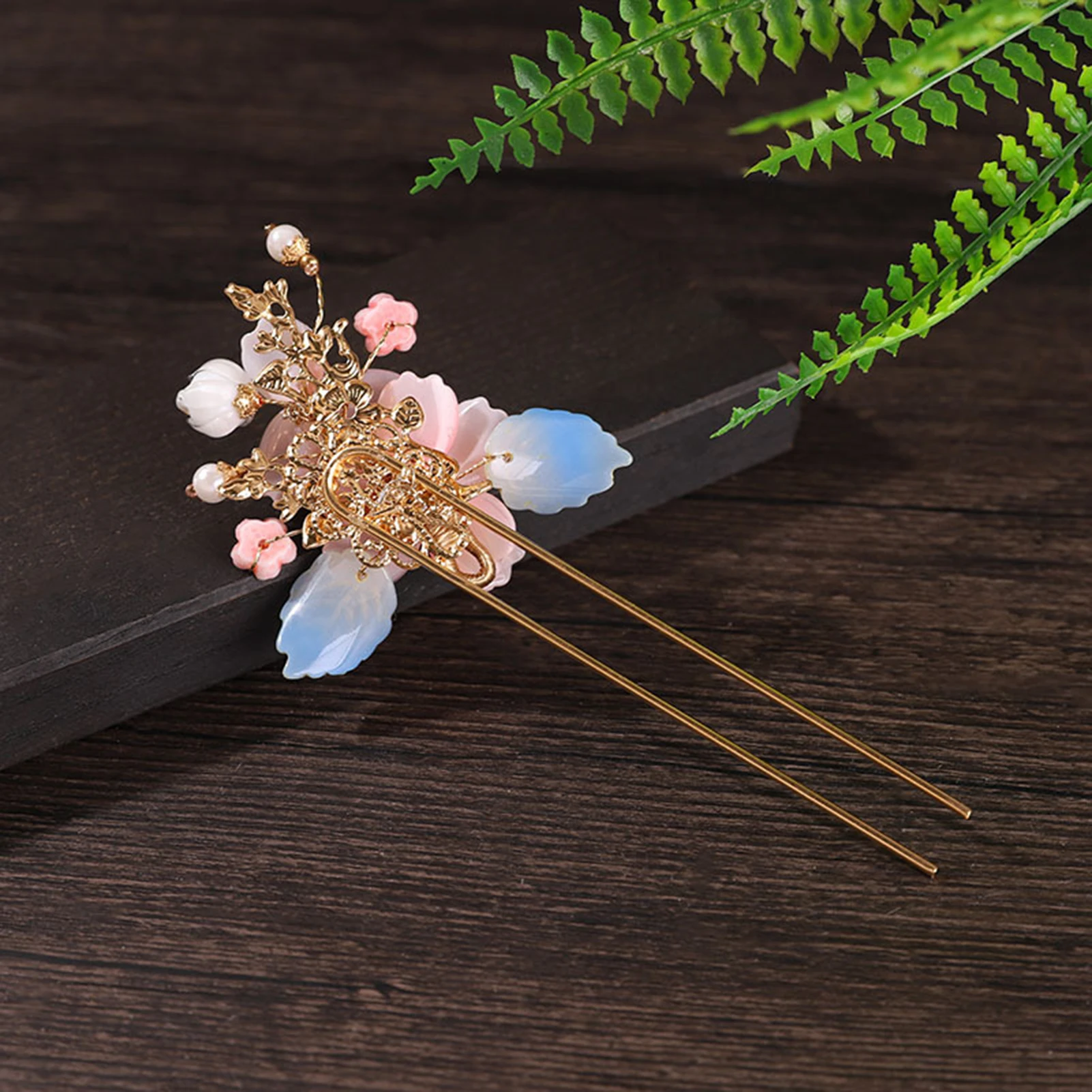 

Luxury U Shape Flower Metal Tassel Hairpin Forks Women Imitation Pearl Fringe Hair Clasp Chinese Hanfu Hair Accessories Gift